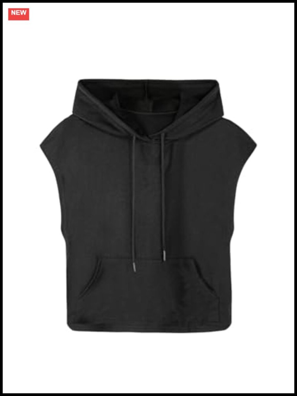 Sleeveless Hooded Crop Tank Top Drawstring Athleisure Womens Workout